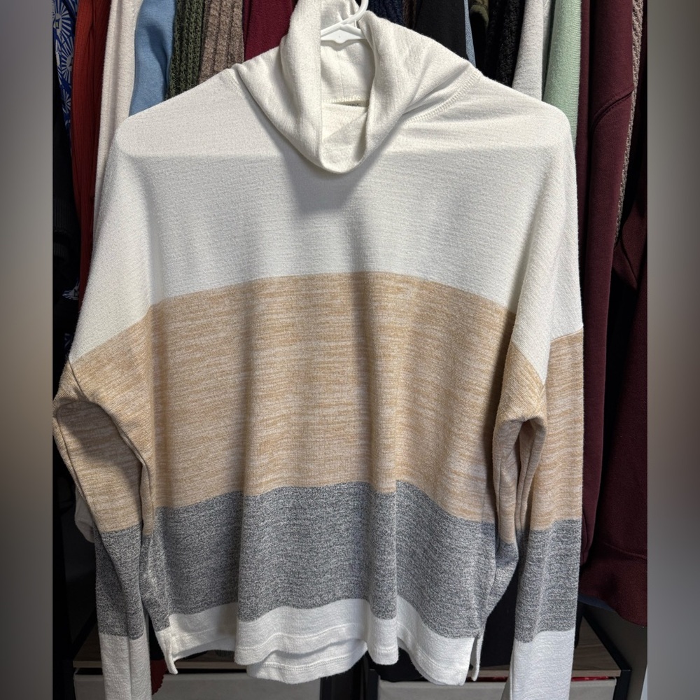 Banana Republic Colorblock Sweater - Cream, Tan, Gray